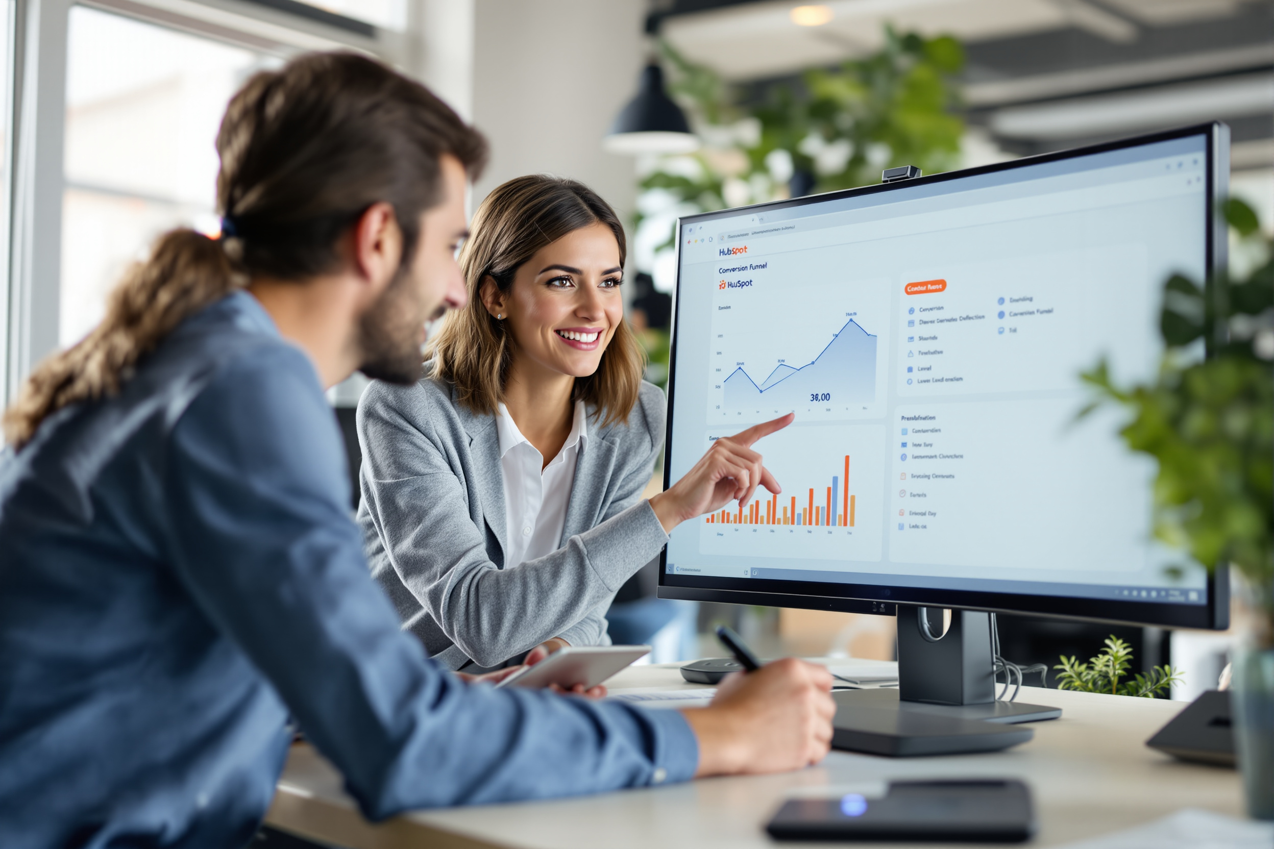 B2B‑Vertriebsteam bei der Umsetzung einer HubSpot‑Automatisierung zur Trial‑Konversion in modernem Büro B2B‑Vertriebsteam bei der Umsetzung einer HubSpot‑Automatisierung zur Trial‑Konversion in modernem Büro