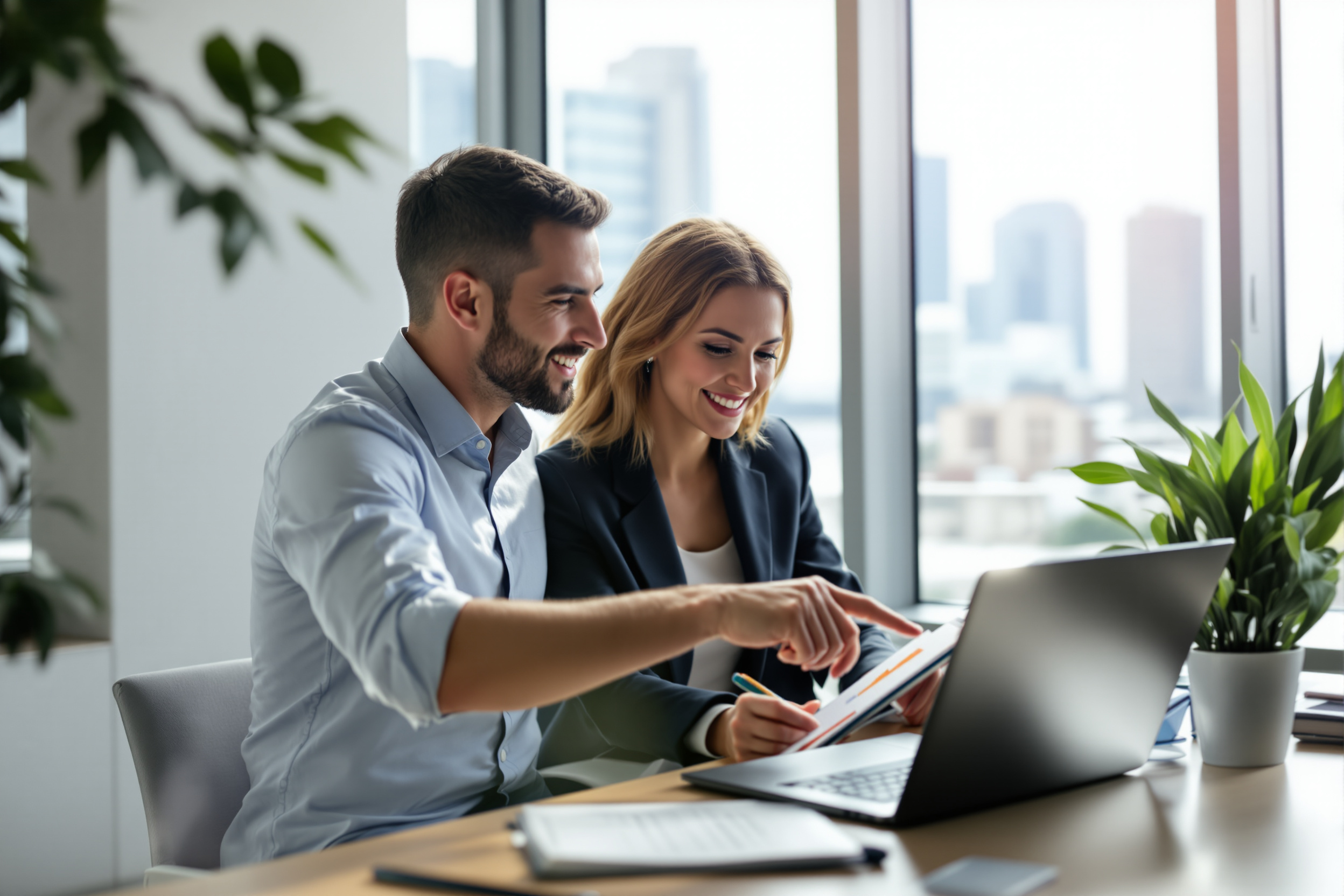 Zwei Fachleute prüfen HubSpot‑Outreach‑Analysen auf einem Laptop in einem hellen Büro Zwei Fachleute prüfen HubSpot‑Outreach‑Analysen auf einem Laptop in einem hellen Büro