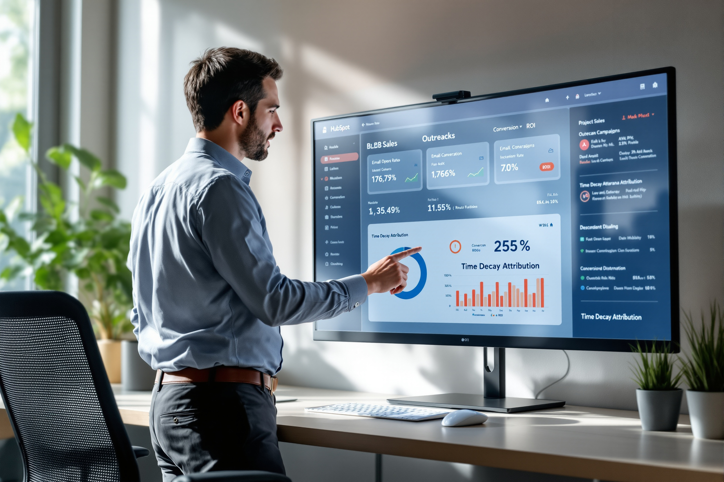Vertriebsprofi analysiert HubSpot-Outreach-Daten mit Time-Decay-Attribution zur Optimierung von Kampagnen und Steigerung des ROI. Vertriebsprofi analysiert HubSpot-Outreach-Daten mit Time-Decay-Attribution zur Optimierung von Kampagnen und Steigerung des ROI.