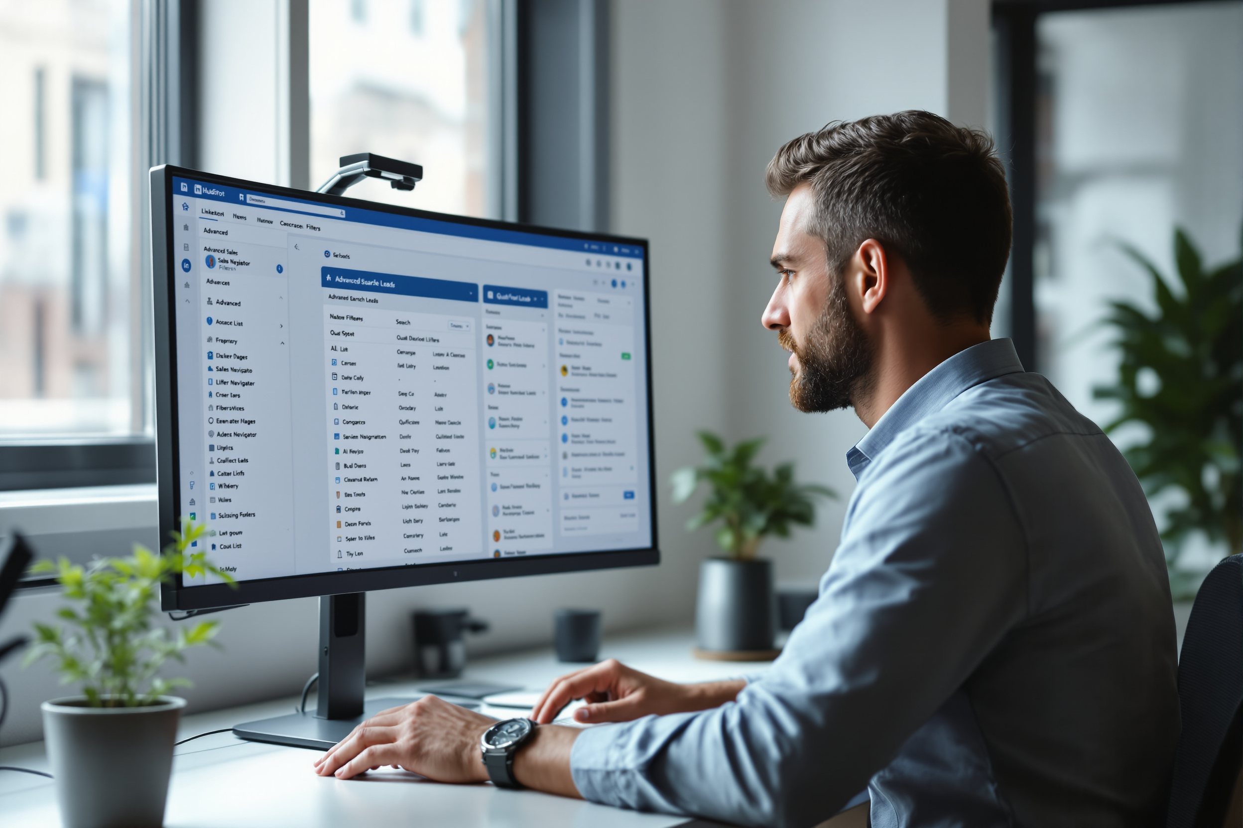 Vertriebsspezialist nutzt LinkedIn Sales Navigator‑Filter, um hochwertige HubSpot‑Listen für Leadgenerierung zu erstellen. Vertriebsspezialist nutzt LinkedIn Sales Navigator‑Filter, um hochwertige HubSpot‑Listen für Leadgenerierung zu erstellen.