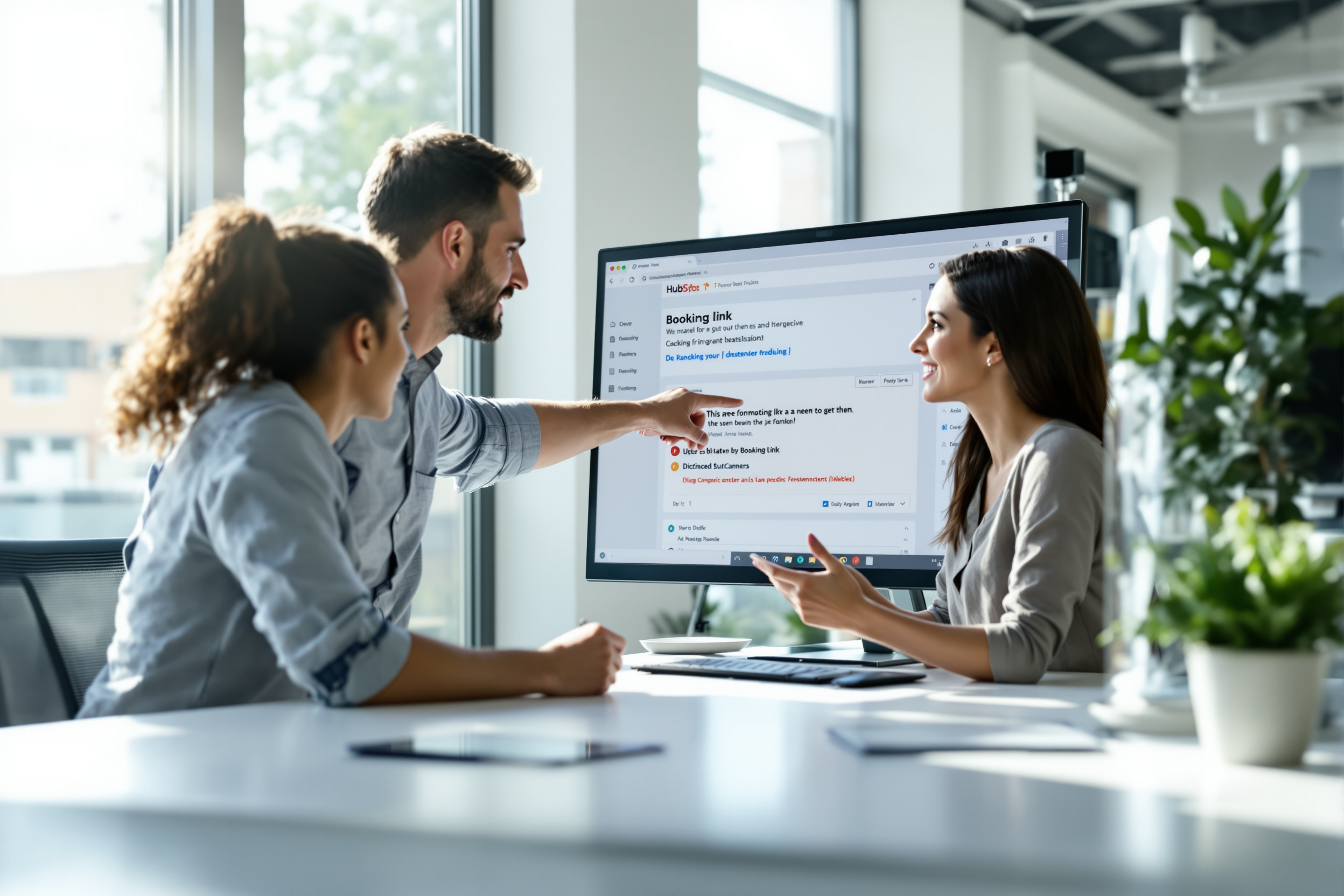 Zwei Fachleute arbeiten an HubSpot‑Buchungslinks zur Verbesserung des Outreach‑ROI. Zwei Fachleute arbeiten an HubSpot‑Buchungslinks zur Verbesserung des Outreach‑ROI.