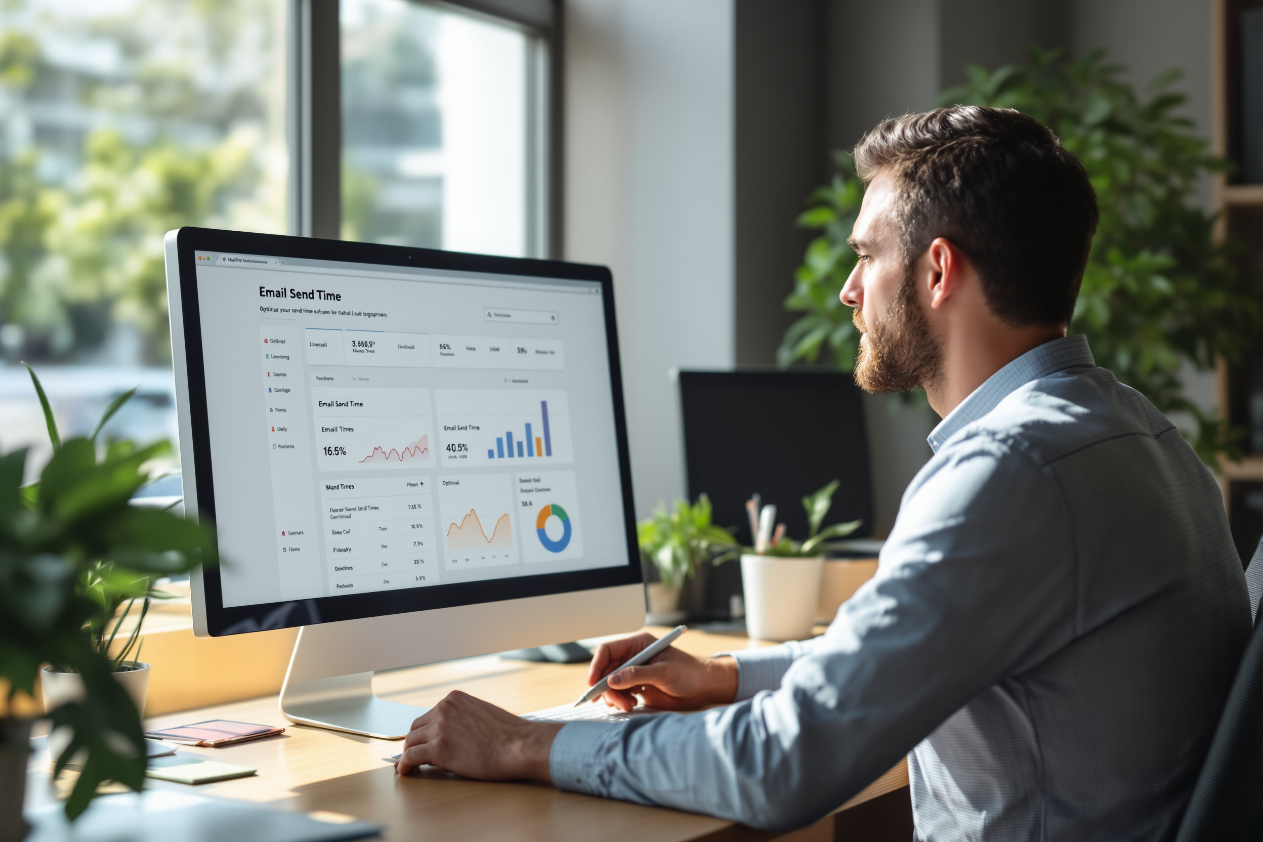 Vertriebsprofi analysiert HubSpot-Daten zur Versandzeit von E-Mails. Vertriebsprofi analysiert HubSpot-Daten zur Versandzeit von E-Mails.