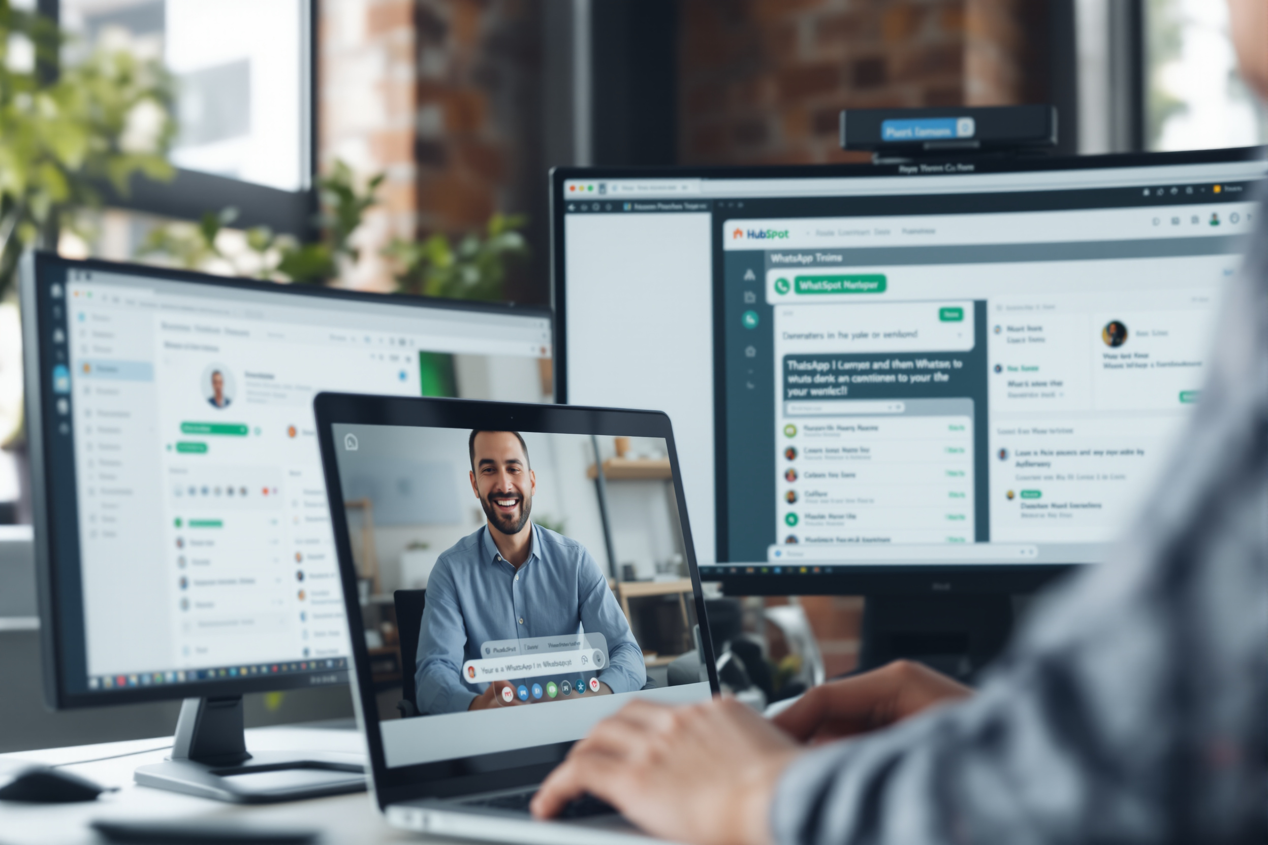 Vertriebsmitarbeiter nutzt WhatsApp‑Integration in HubSpot‑Sequenz für höheres Engagement. Vertriebsmitarbeiter nutzt WhatsApp‑Integration in HubSpot‑Sequenz für höheres Engagement.
