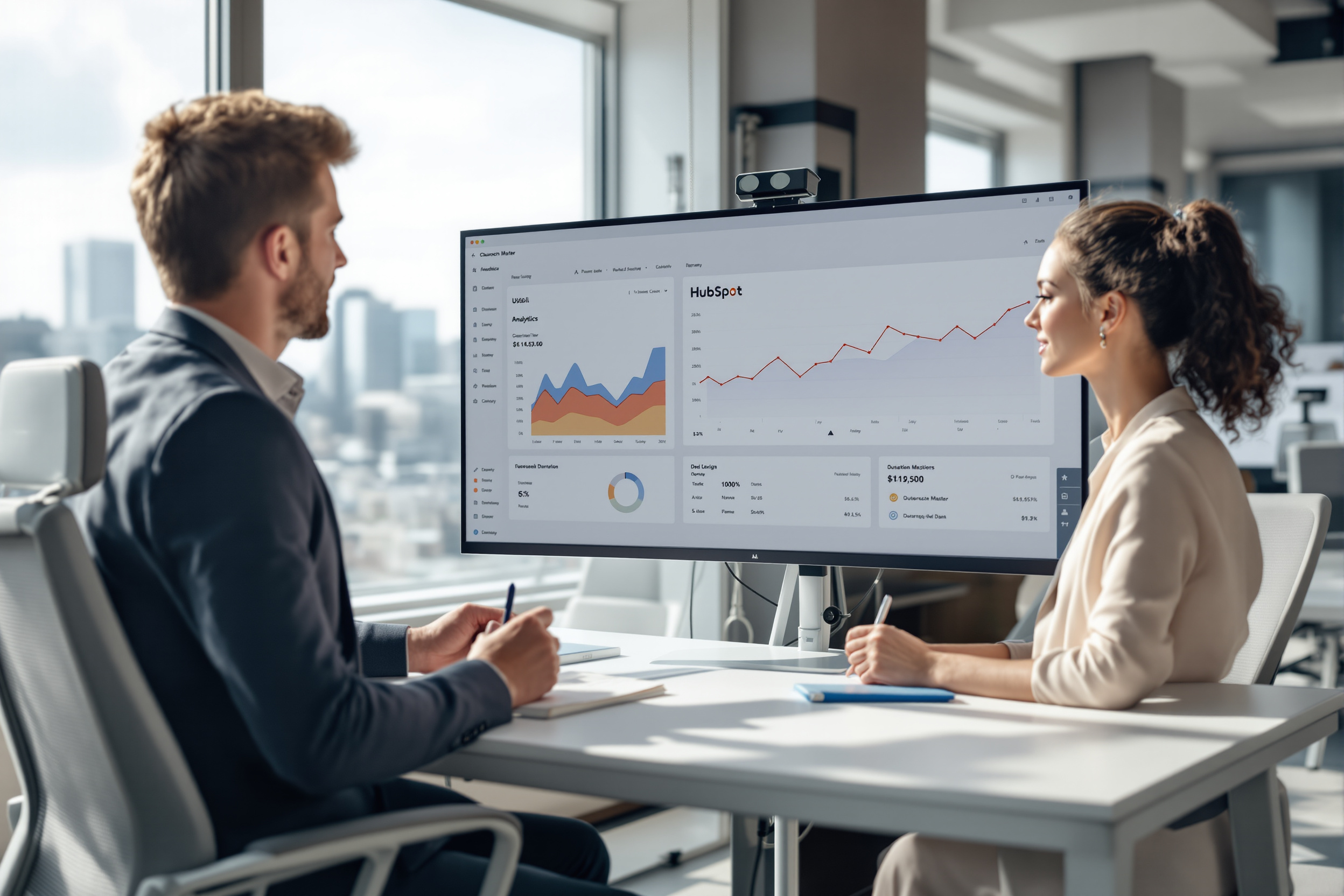 Fachleute prüfen HubSpot‑Analysen zur Verbesserung der Vertriebseffizienz in einem modernen deutschen Büro. Fachleute prüfen HubSpot‑Analysen zur Verbesserung der Vertriebseffizienz in einem modernen deutschen Büro.