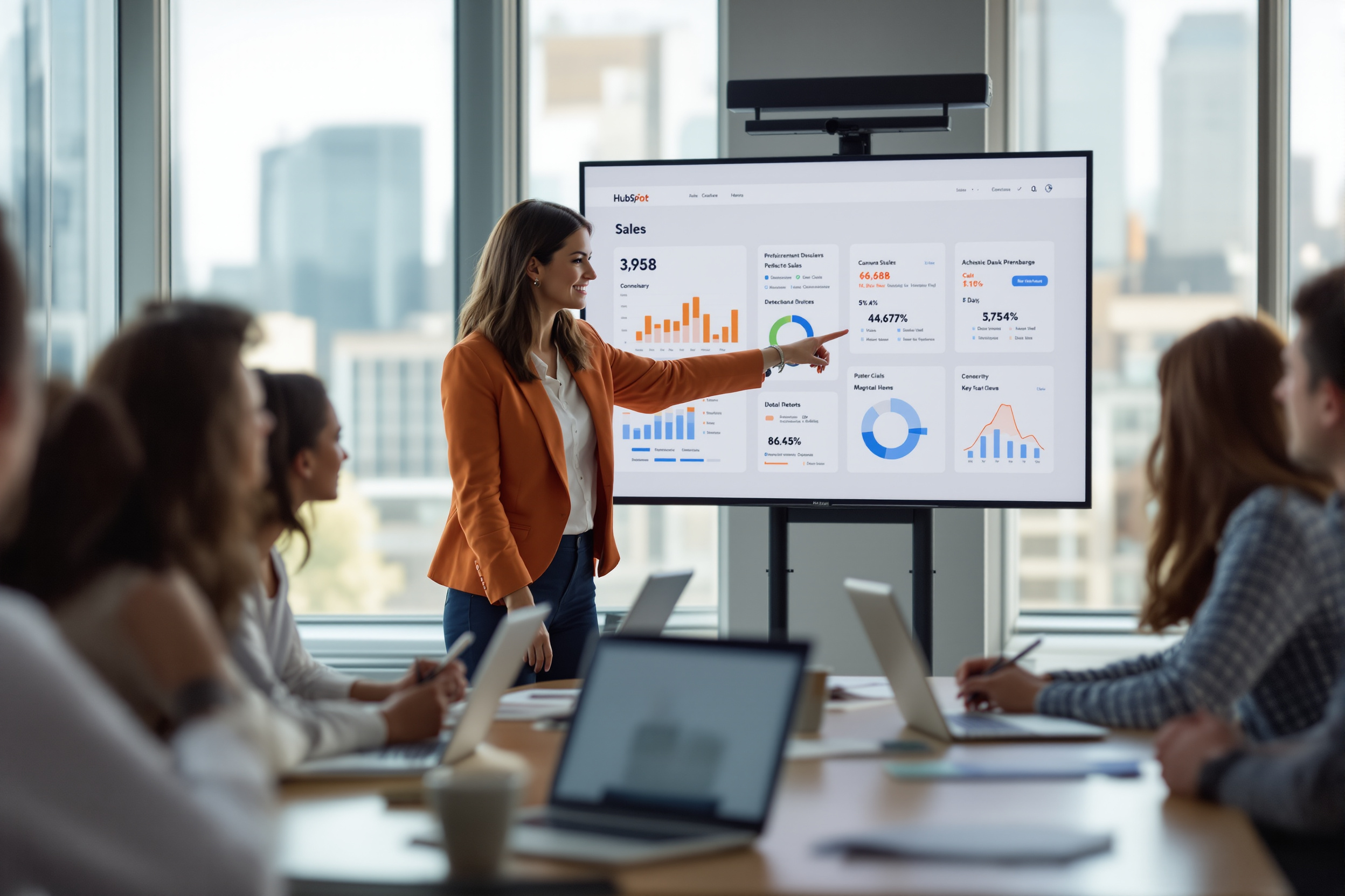Vertriebsteam prüft HubSpot-Daten für B2B-Kaltakquise-Strategie. Vertriebsteam prüft HubSpot-Daten für B2B-Kaltakquise-Strategie.